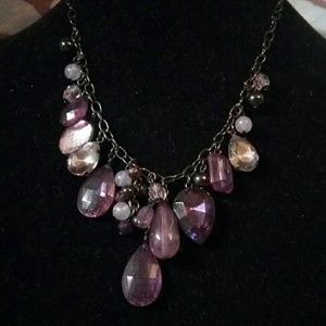 Purple beaded necklace 16"
